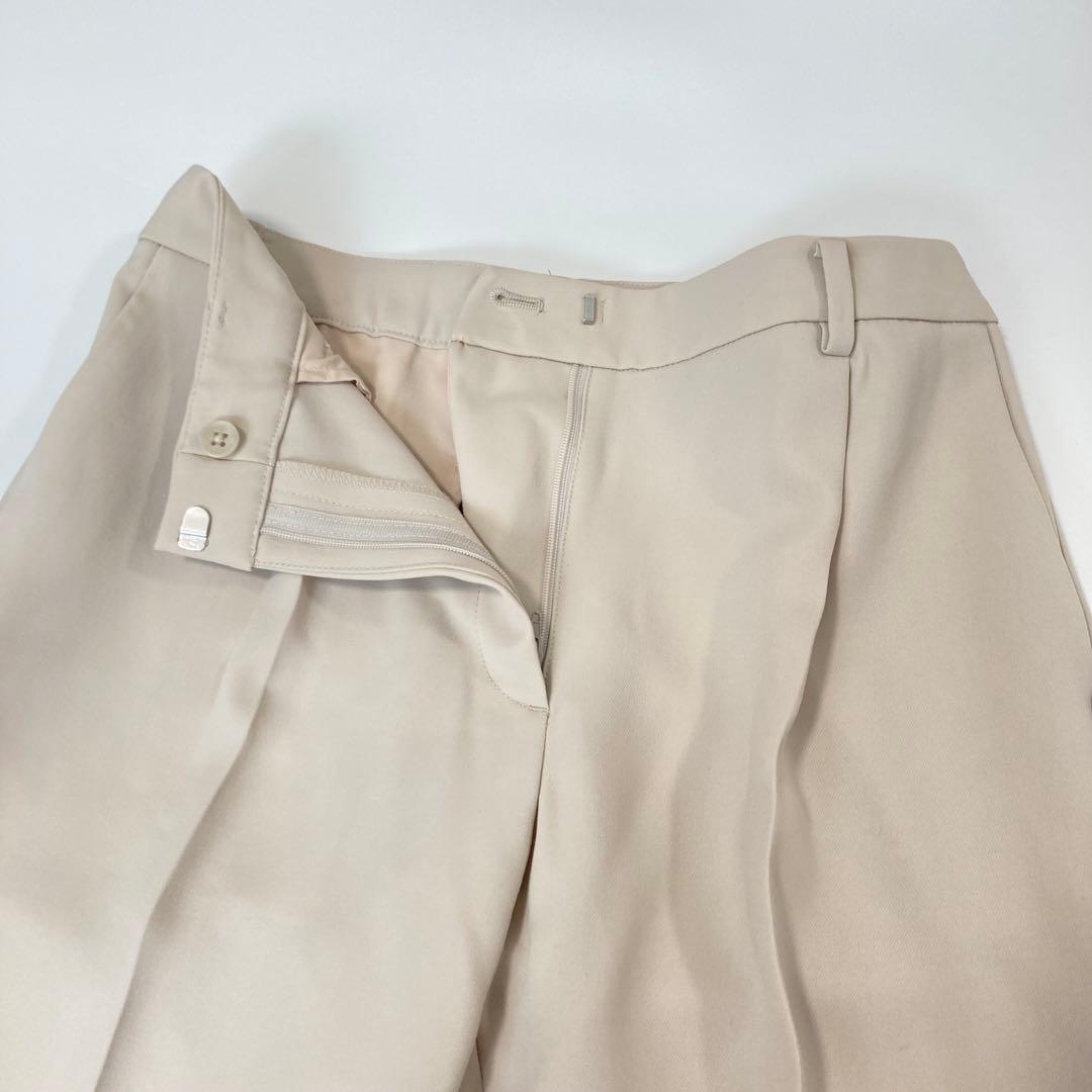 【洗える】PLST パンツ セットアップスーツ ノーカラー 美品 M ベージュ