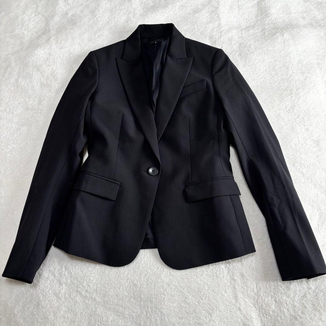 美品 theory セオリー スーツ ノーカラー パンツ 黒 3点セット S