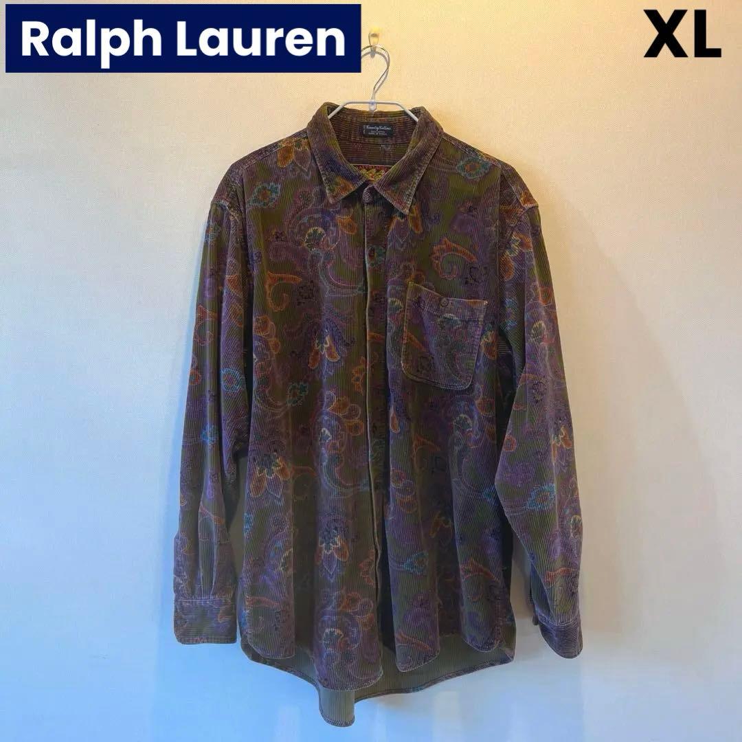 RALPH LAUREN コーデュロイ ペイズリー シャツ XL