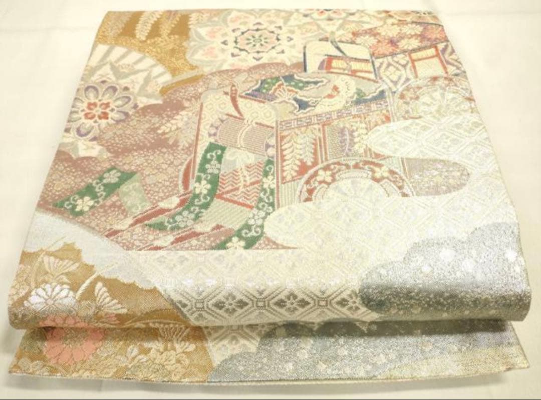 振袖 フルセット6点サイズS〜M 花車文　金彩　正絹