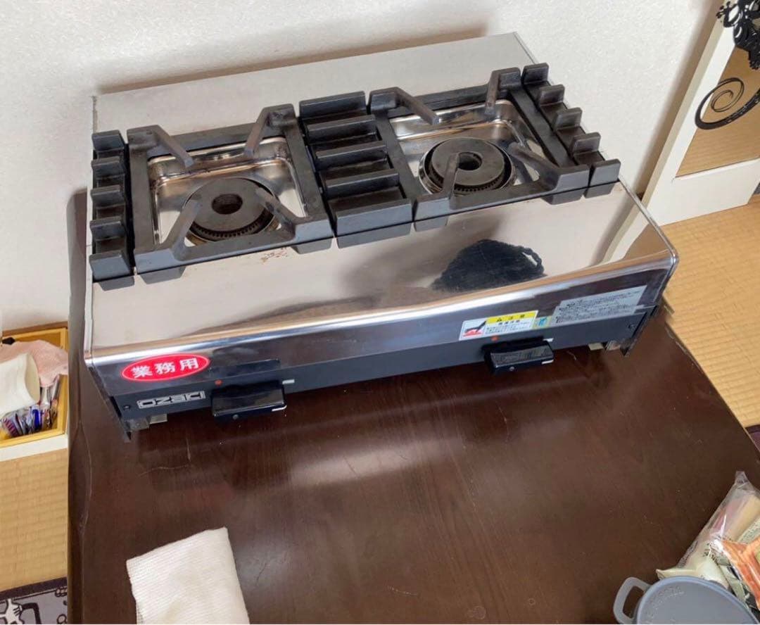 業務用ガスコンロ 2バーナー ステンレス製　美品