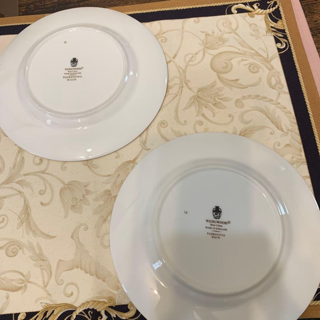 未使用　ウェッジウッド フロレンティーン　グリーン＆ゴールド　ケーキプレート