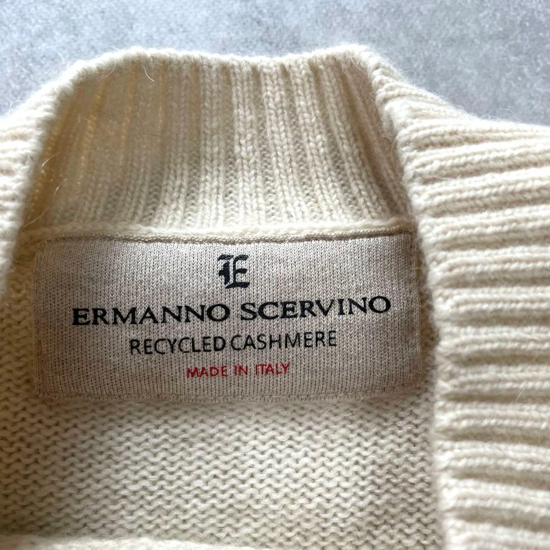 お洒落✨エルマンノシェルヴィーノ ニット セーター リブニット カシミヤ 花