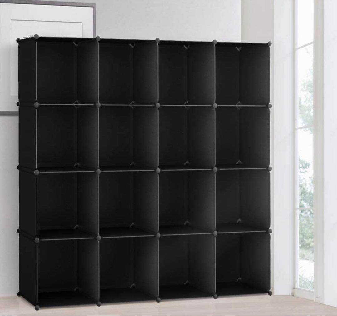 【超大量125-130枚】組み立て式ラック 黒 30cm 約40マス分