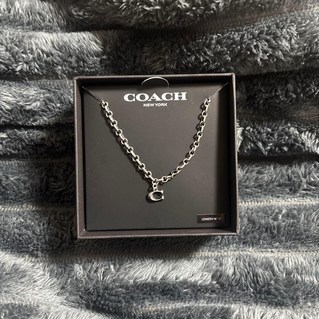 COACH シルバーチェーンネックレス Cロゴ