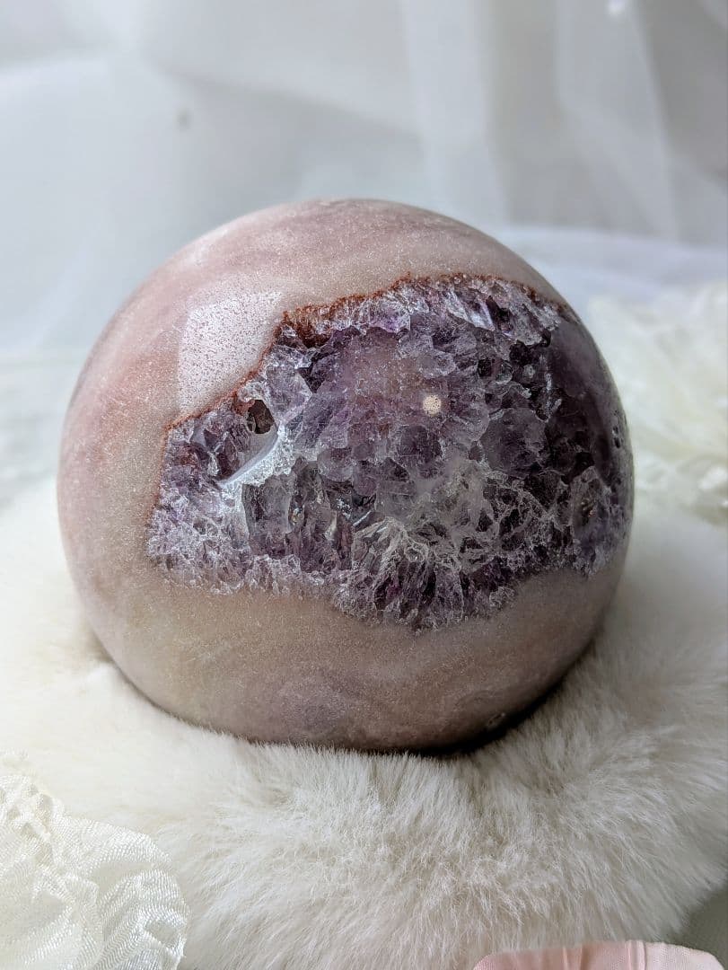 希少　♡ピンクアメジスト♡　スフィア　大玉　モーブピンク