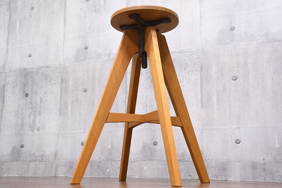 ECC16 展示品 トラックファニチャー KT ハイスツール オーク無垢材