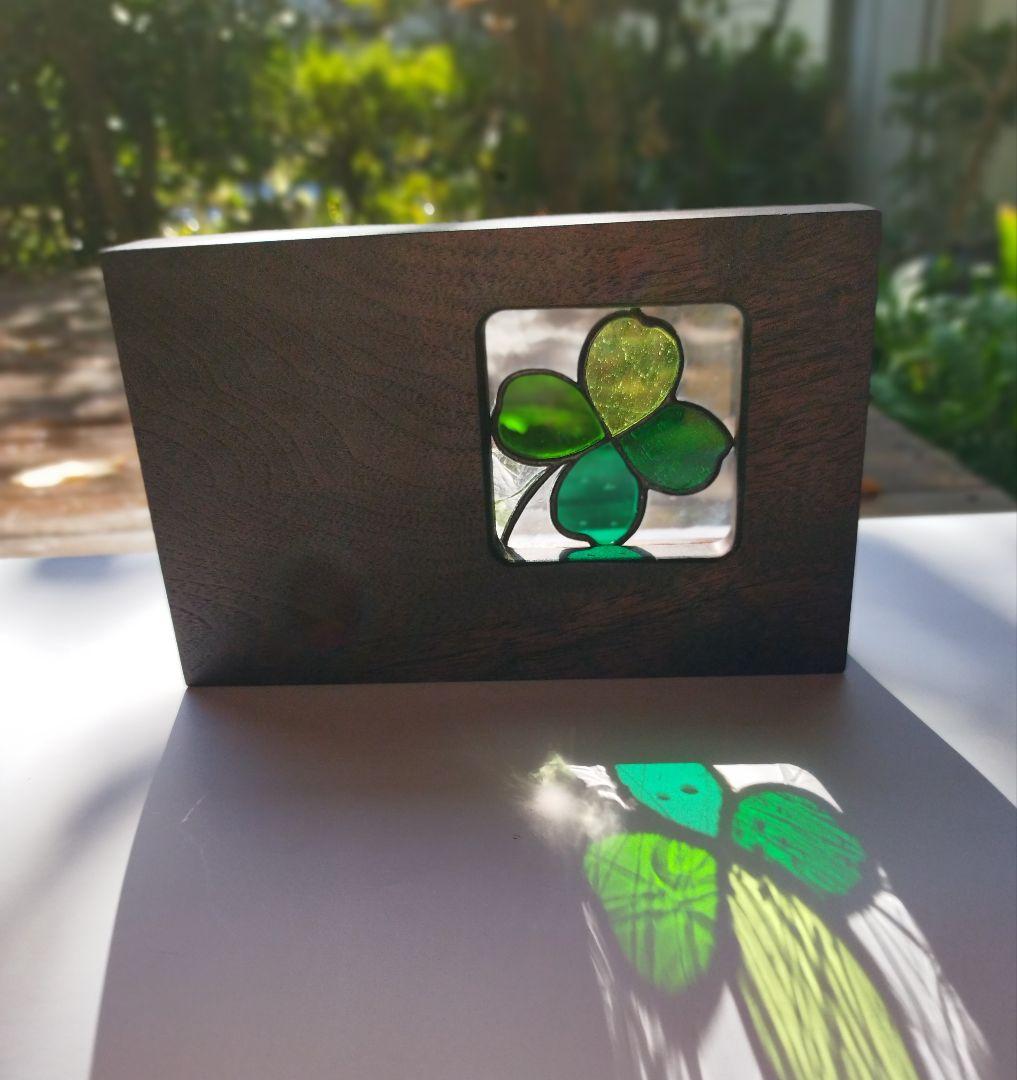 プチステンドグラス　四ツ葉のクローバー