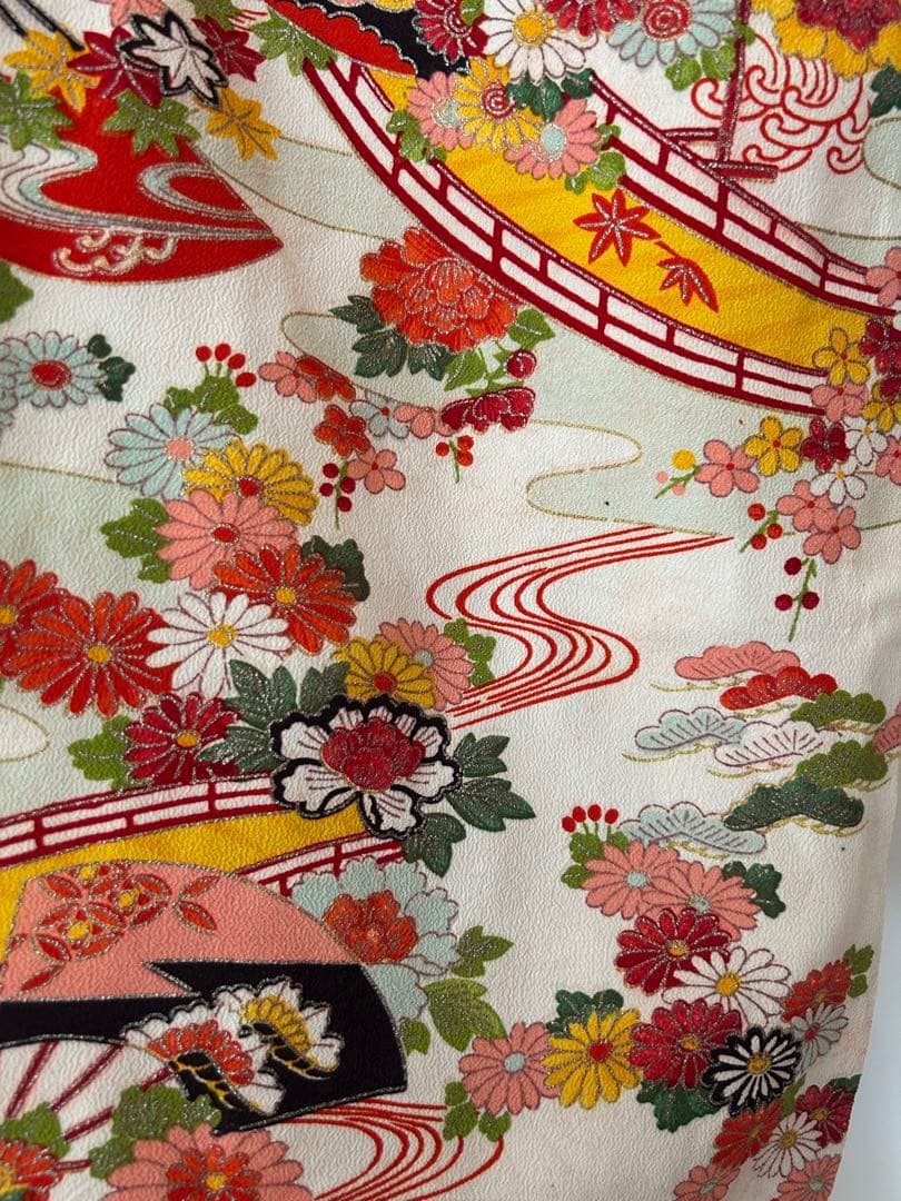 7歳　七五三　アンティーク正絹着物、帯、帯揚げ、帯締め、しごきのセット