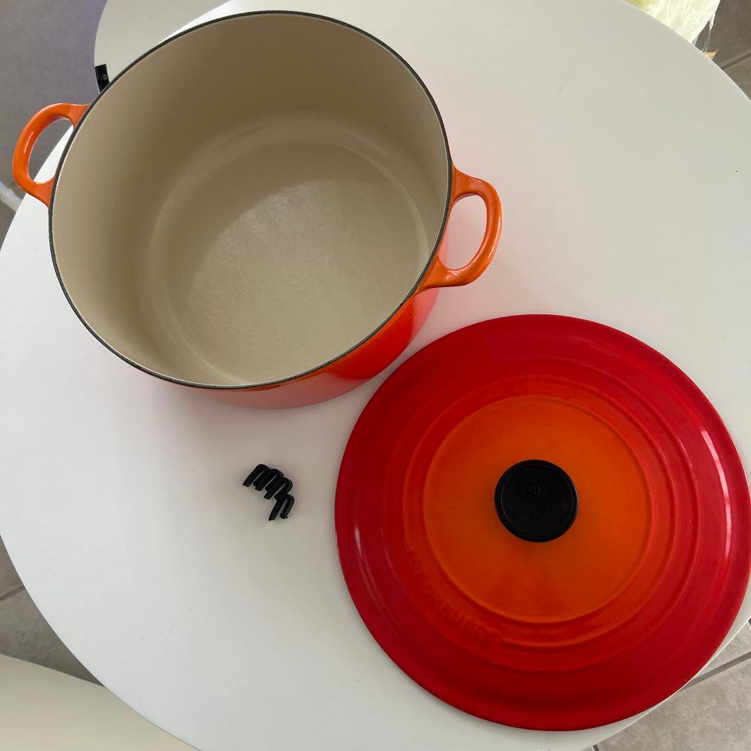 ルクルーゼ　LE CREUSET　ココット ロンド オレンジ　28cm