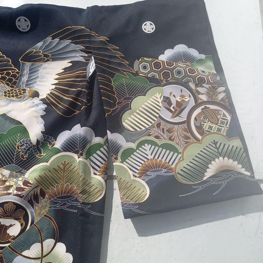 七五三用 黒地 松模様 着物