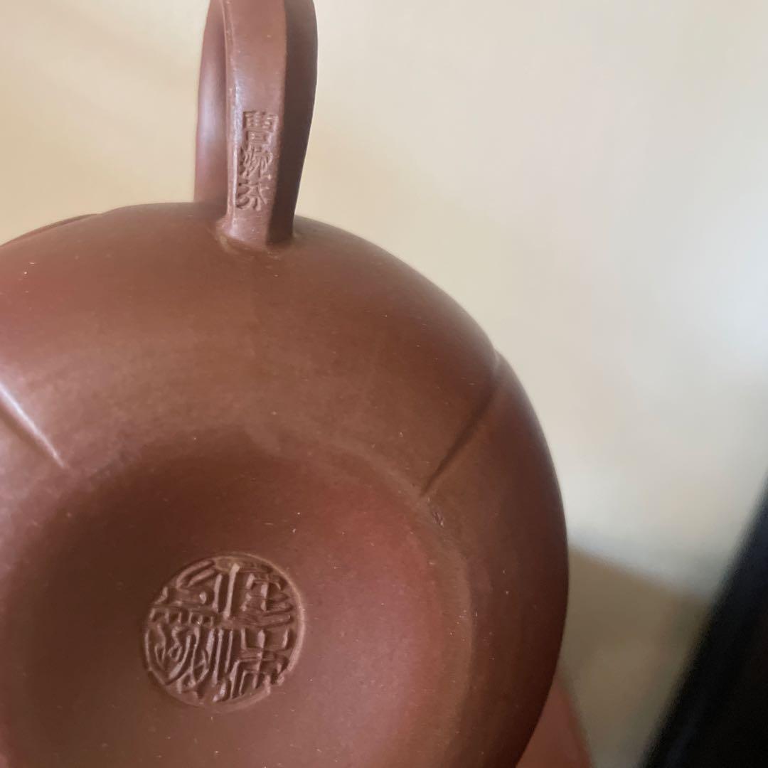 紫砂壶 宜興紫砂壺 祥雲紋　在銘　名家曹碗芬