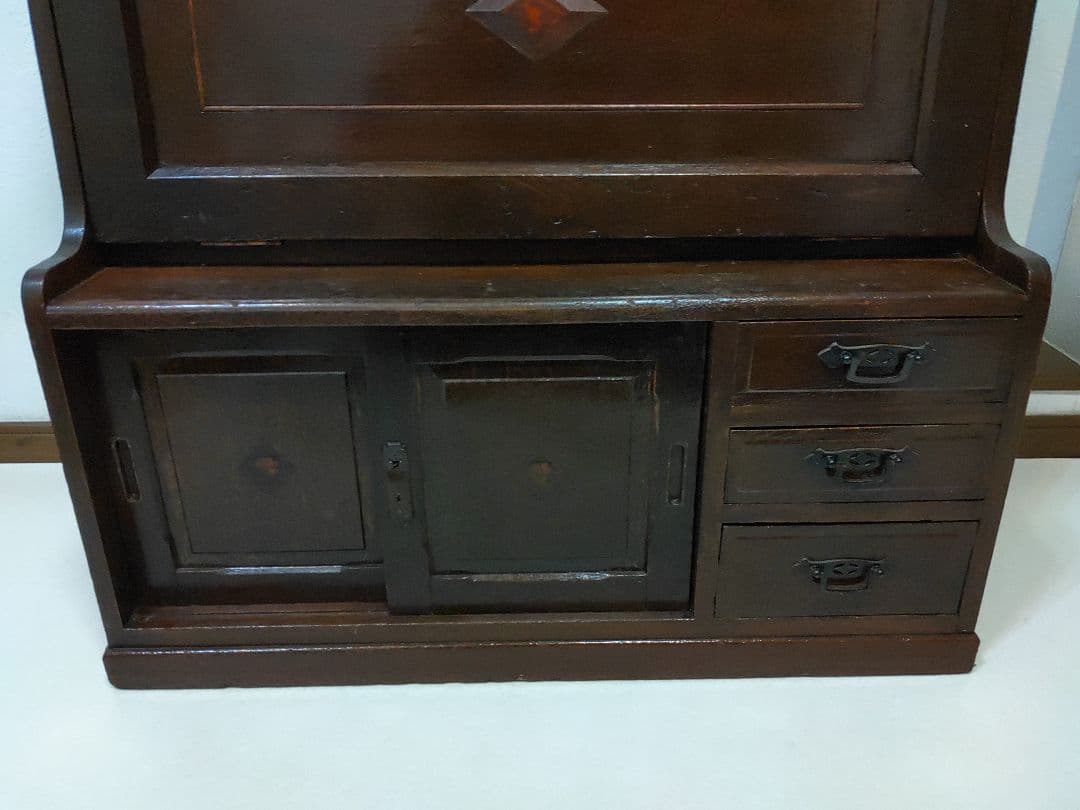 簿記机 レトロモダン 和製ライティングビューロー 収納デスク キャビネット