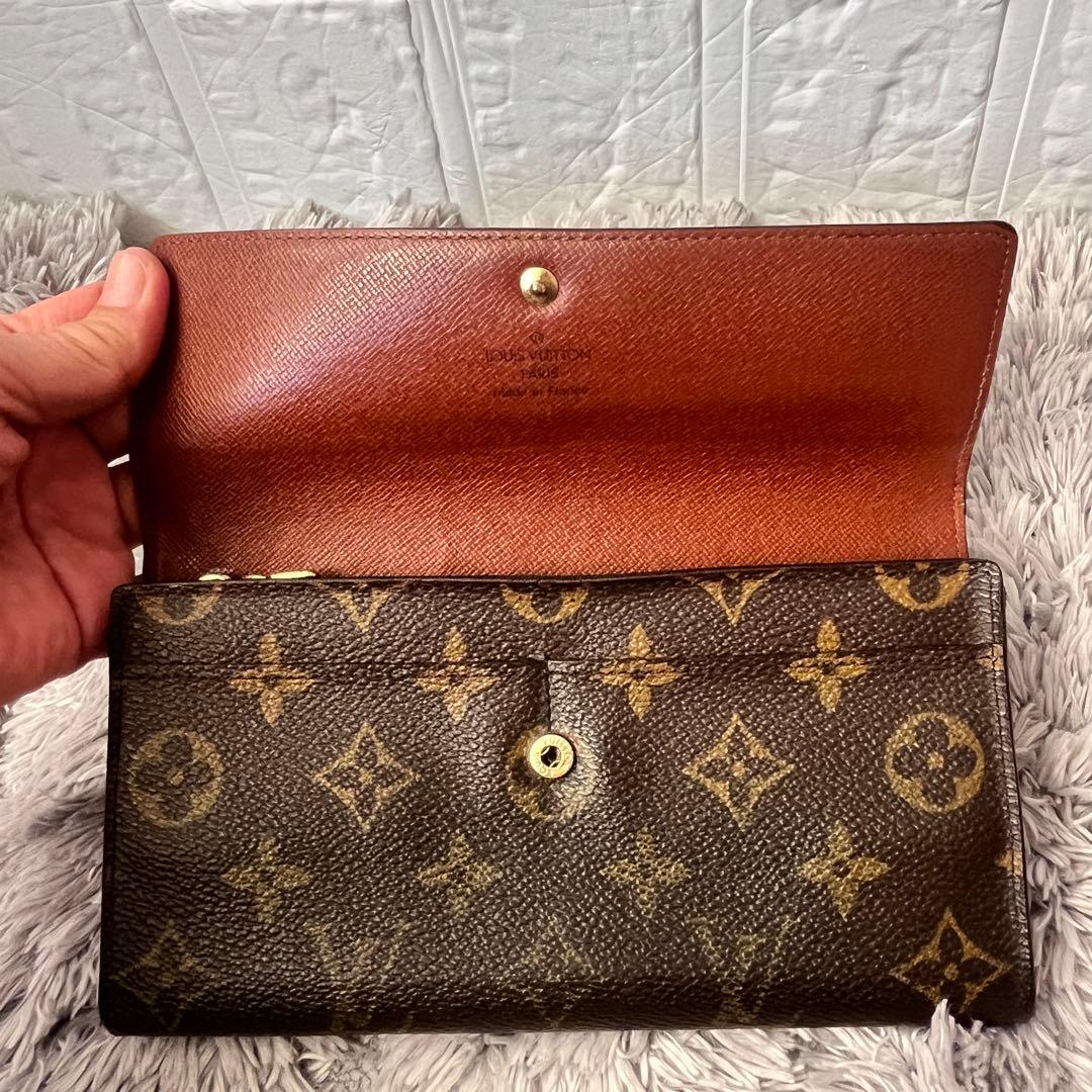 ルイヴィトン　長財布　モノグラム　ポルトモネクレディ　ブラウン　メンズ