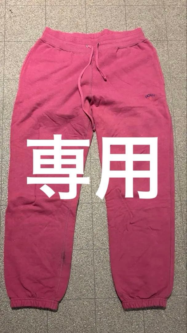 NOAH ノア スウェットパンツ ロゴ刺繍 バーガンディ ワインレッド