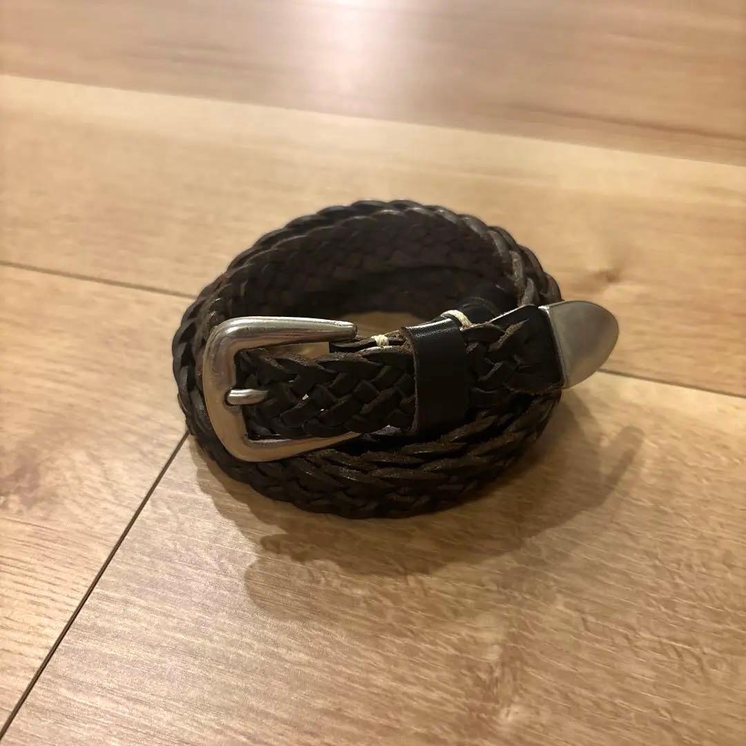 uru レザー　メッシュ　ベルト　美中古