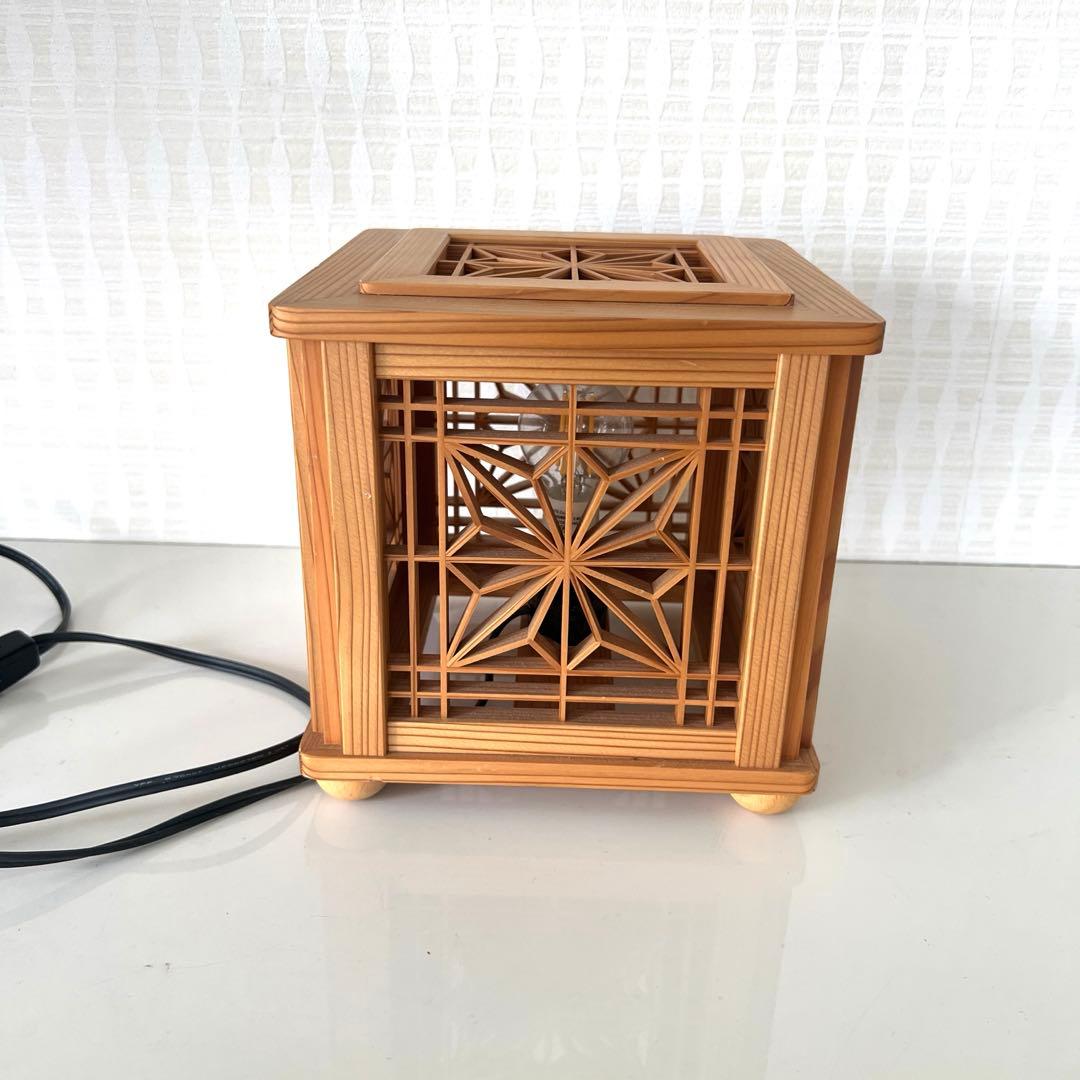 【職人による手作業⭐︎希少】組子灯り（角麻洋風）　照明/モダンスタイル