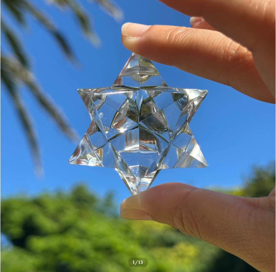 ガネーシュヒマール産【水晶】アステロイド マカバ スター 中 最高品質