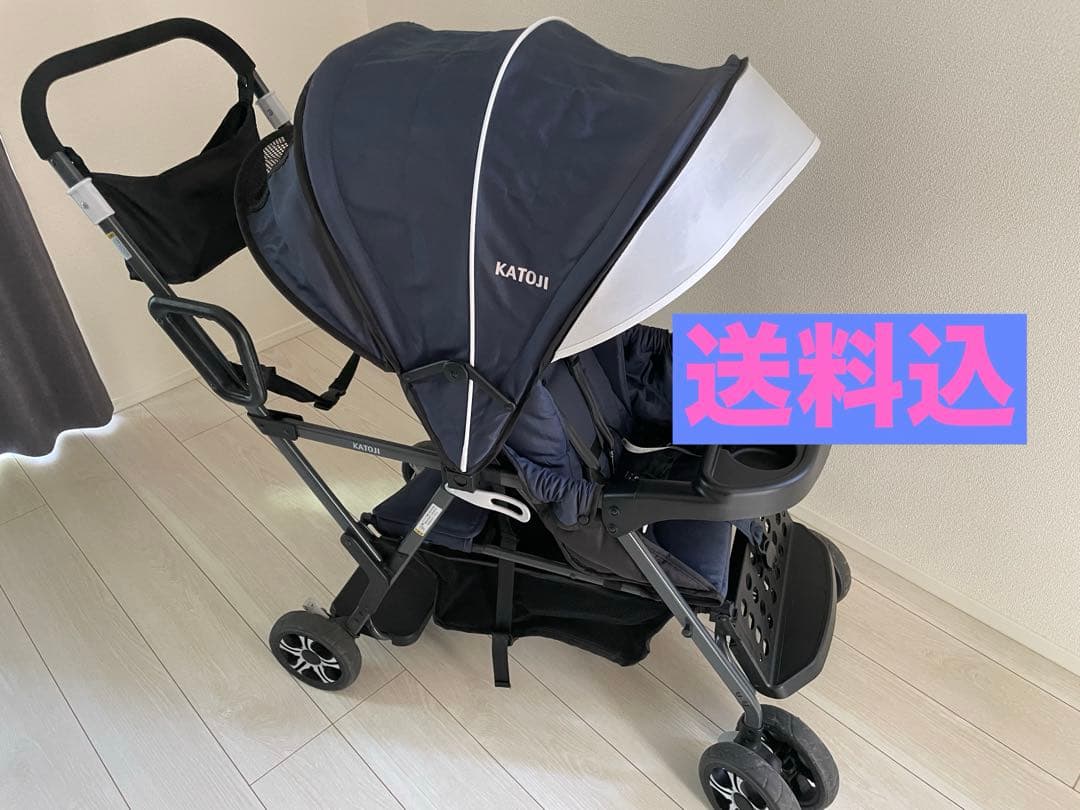 KATOJI ベビーカー二人でゴー ネイビー