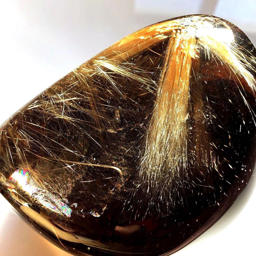 ゴールドルチルクォーツ　置物　スーモーキクォーツ　パワーストーン　1点限定