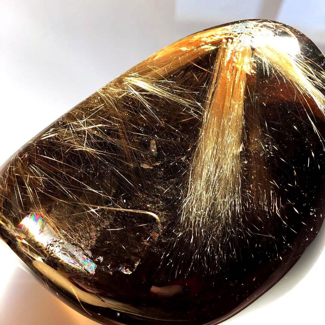 ゴールドルチルクォーツ　置物　スーモーキクォーツ　パワーストーン　1点限定