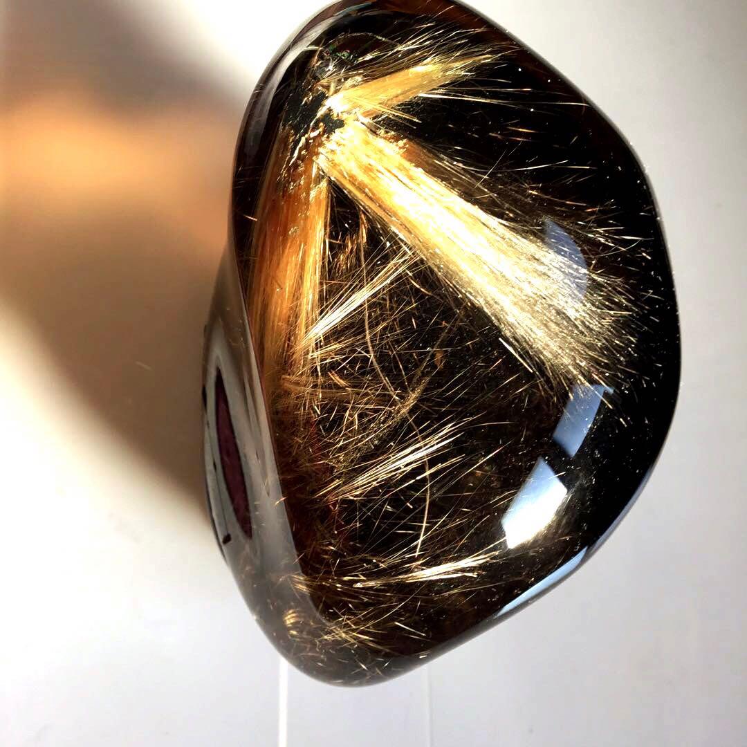 ゴールドルチルクォーツ　置物　スーモーキクォーツ　パワーストーン　1点限定