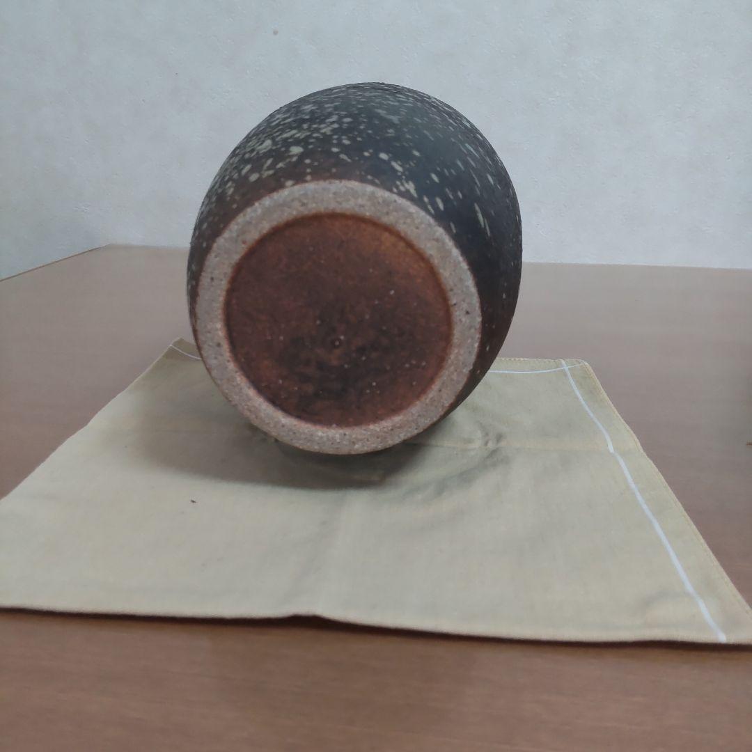 しがらき焼 風 花器 花瓶 高さ42cm 手付き 共箱 和モダン 陶器