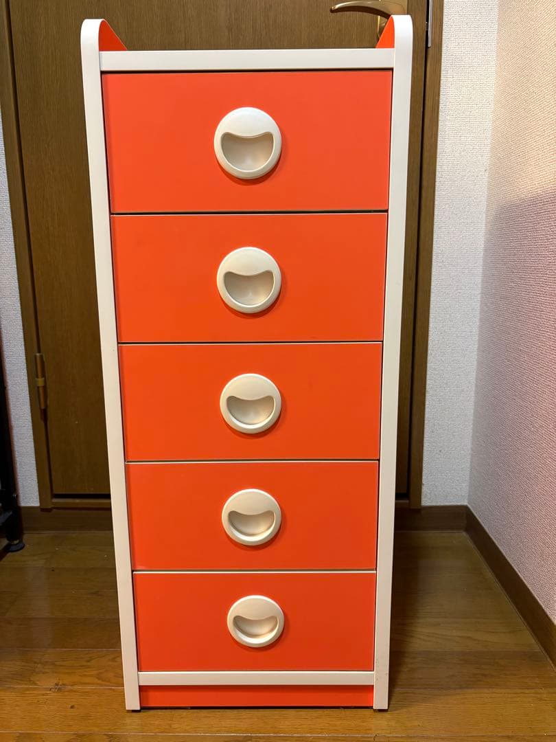 昭和レトロ　オレンジ色の5段棚