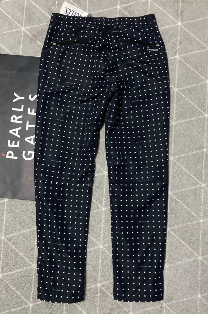 新品 パーリーゲイツ タフレックス×サーモトロンパンツ ミニドット柄(5)L/紺