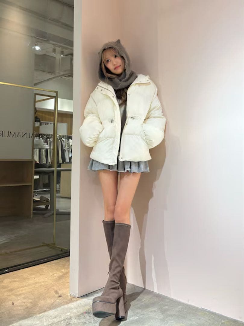 CALNAMUR パフショートバックリボンブルゾン ホワイト完売色