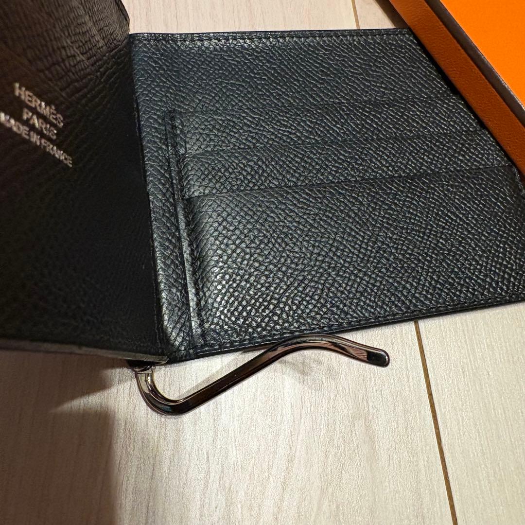 【希少品】HERMES エルメス マネークリップ ポーカー ブラック