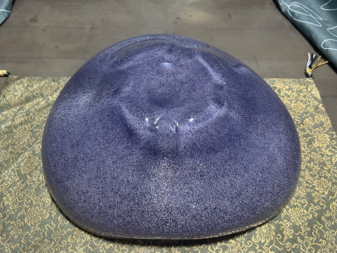 窯肌変形小判水盤 花器 茶道具