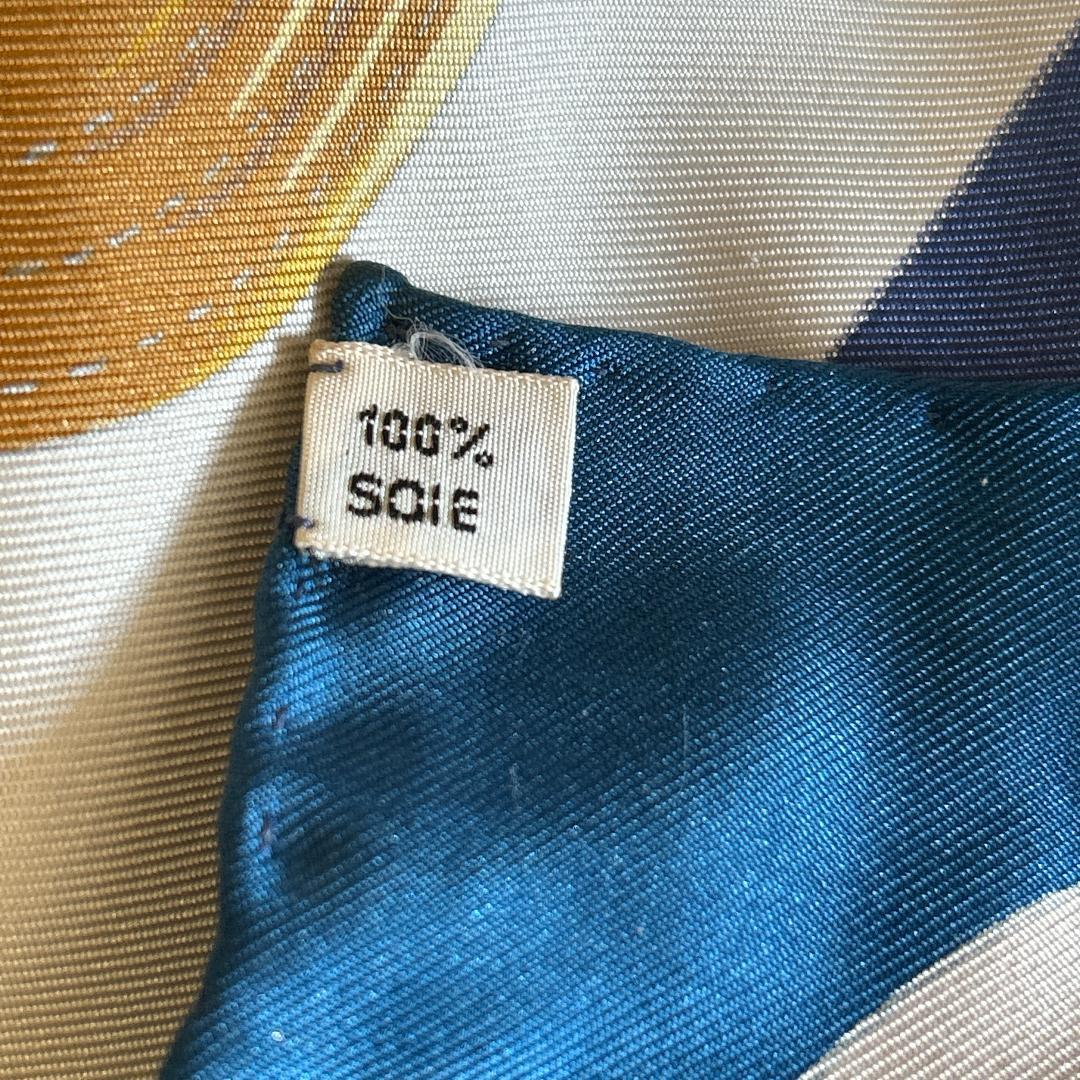 HERMES スカーフ　ベルト模様　ヴィンテージ　エルメス　シルク100％