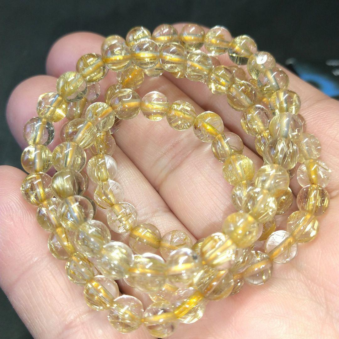 tata様。専用 佛-②【キラキラ ゴールドルチル】3重 約6㍉玉