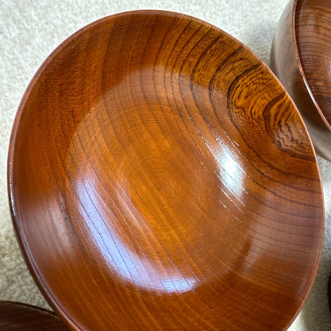 木製　雑煮　汁椀　お椀蓋付き　お雑煮　漆器4客セット