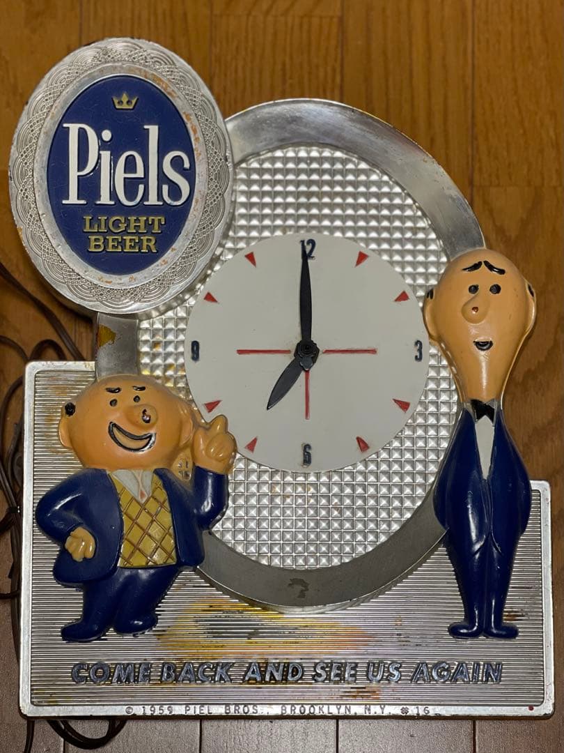 1959年Piels Beerピールズビール★バート＆ハリービンテージ壁掛け時計