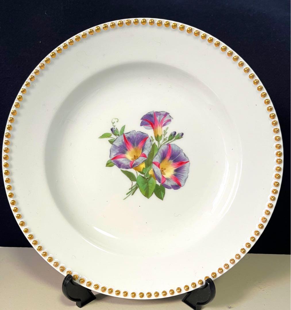 kpmベルリン  朝顔　金彩ドット　飾り皿