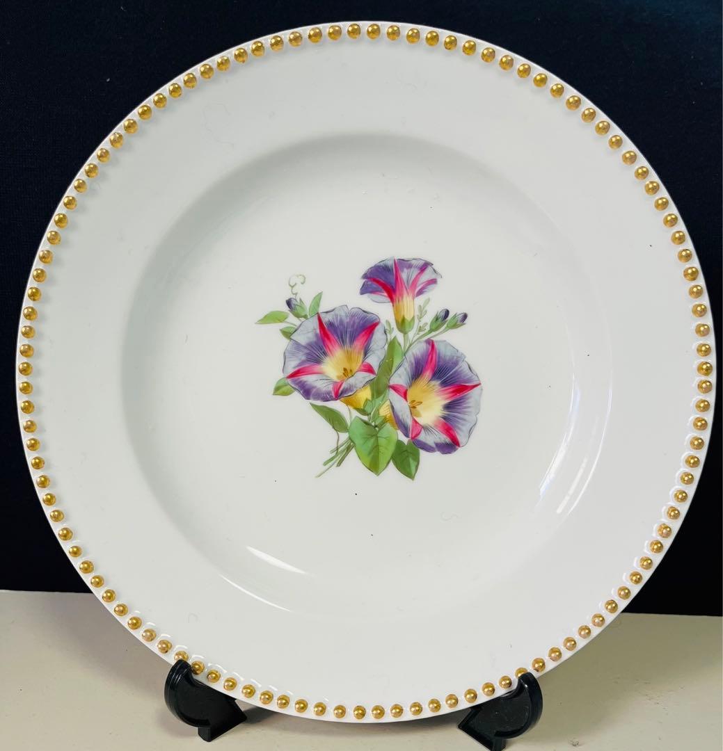 kpmベルリン  朝顔　金彩ドット　飾り皿