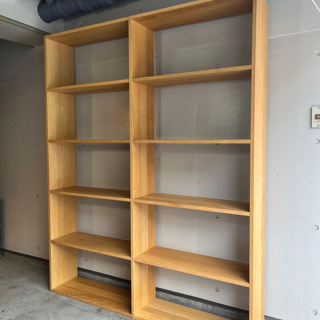 美品★無印 スタッキングシェルフ・ワイド・５段+追加５段・オーク材