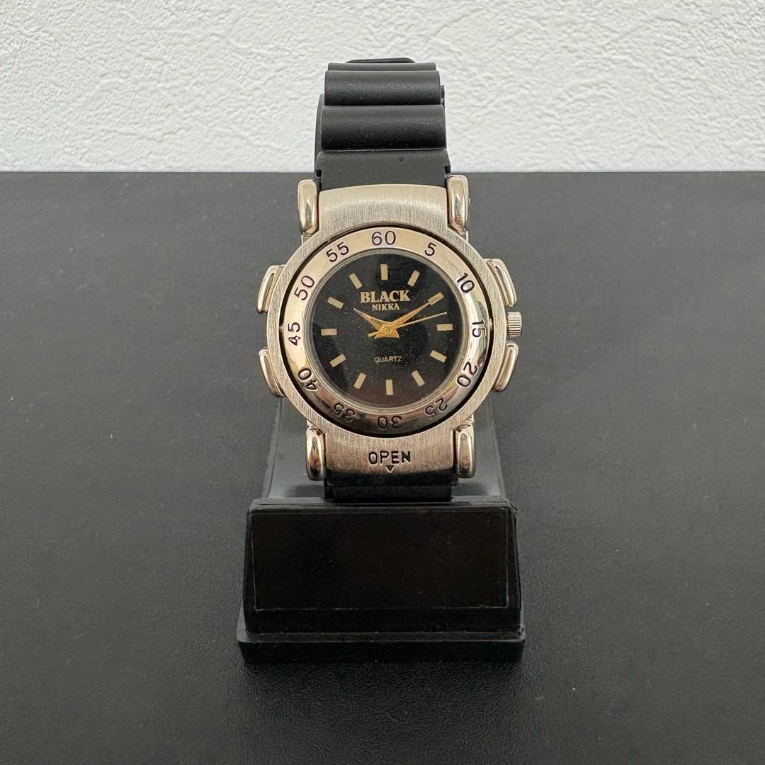【レア非売品】ブラックニッカ　２Way 腕時計 方位磁針 ラバー製ベルト