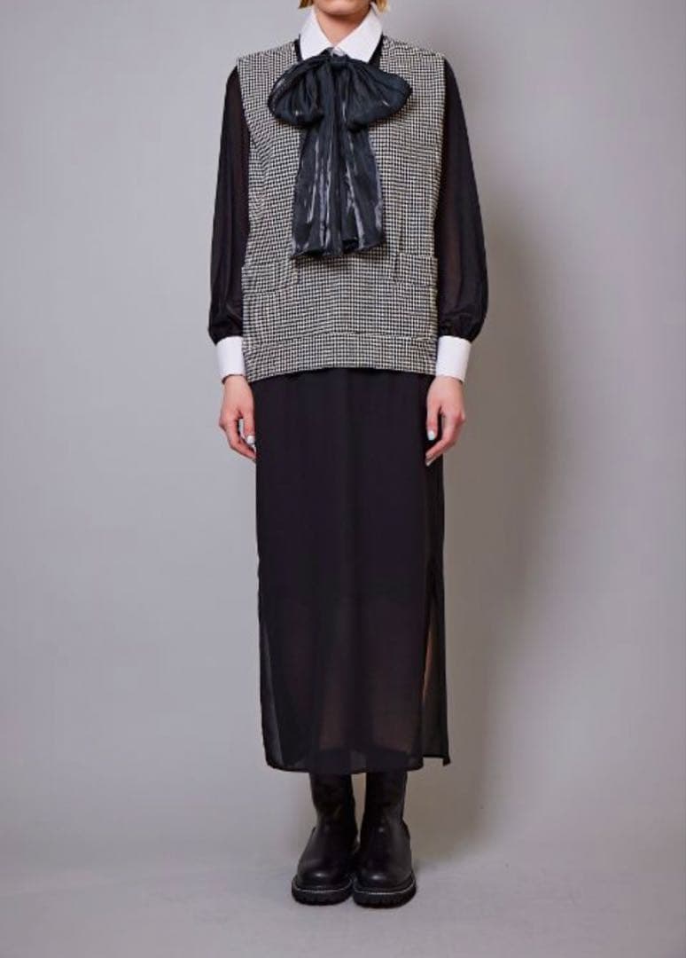 RITSUKO SHIRAHAMA 24冬コレクション 異素材ワンピ ほぼ未使用