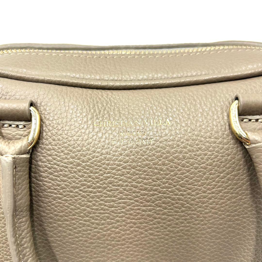 【新品同様】CHRISTIAN VILLA ボストンバッグ 2way グレージュ