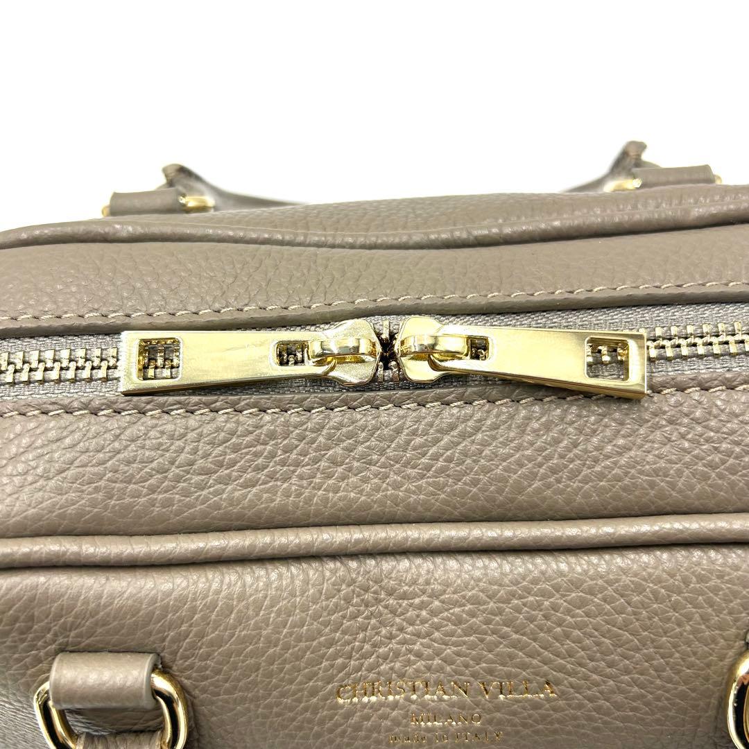 【新品同様】CHRISTIAN VILLA ボストンバッグ 2way グレージュ