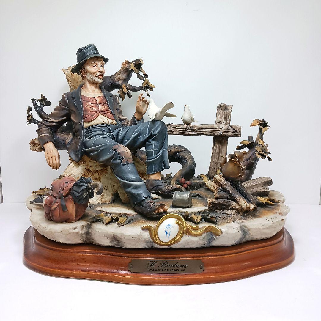 Y3332-1 イタリア カポディモンテ 陶器製 フィギュリン 人形　ten