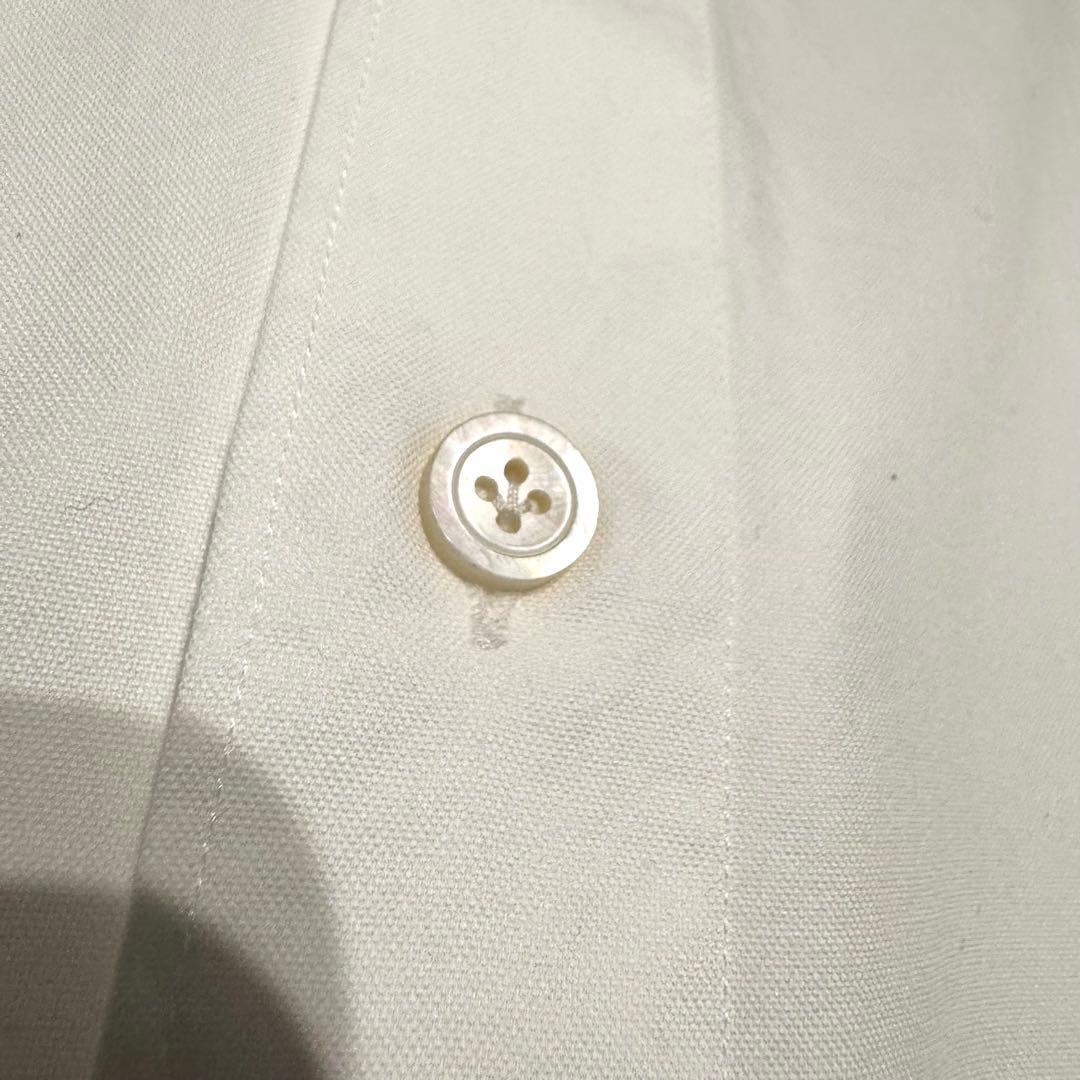 【美品】フィナモレ ホリゾンタルカラー ドレスシャツ 白シャツ 40 イタリア製