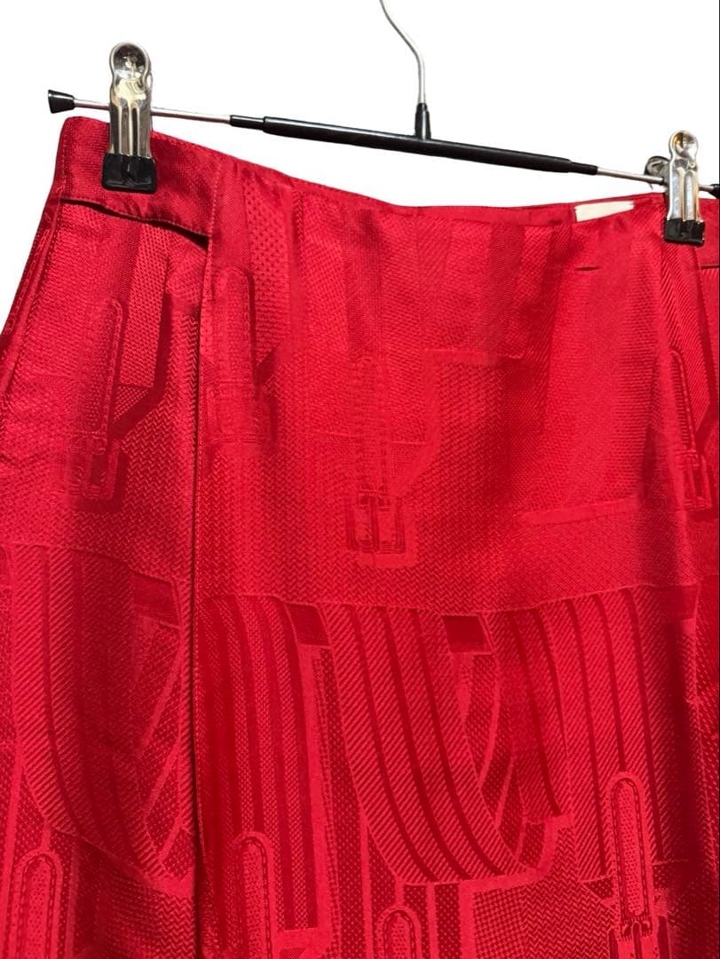 『美品』HERME'S フレアスカート 34 赤