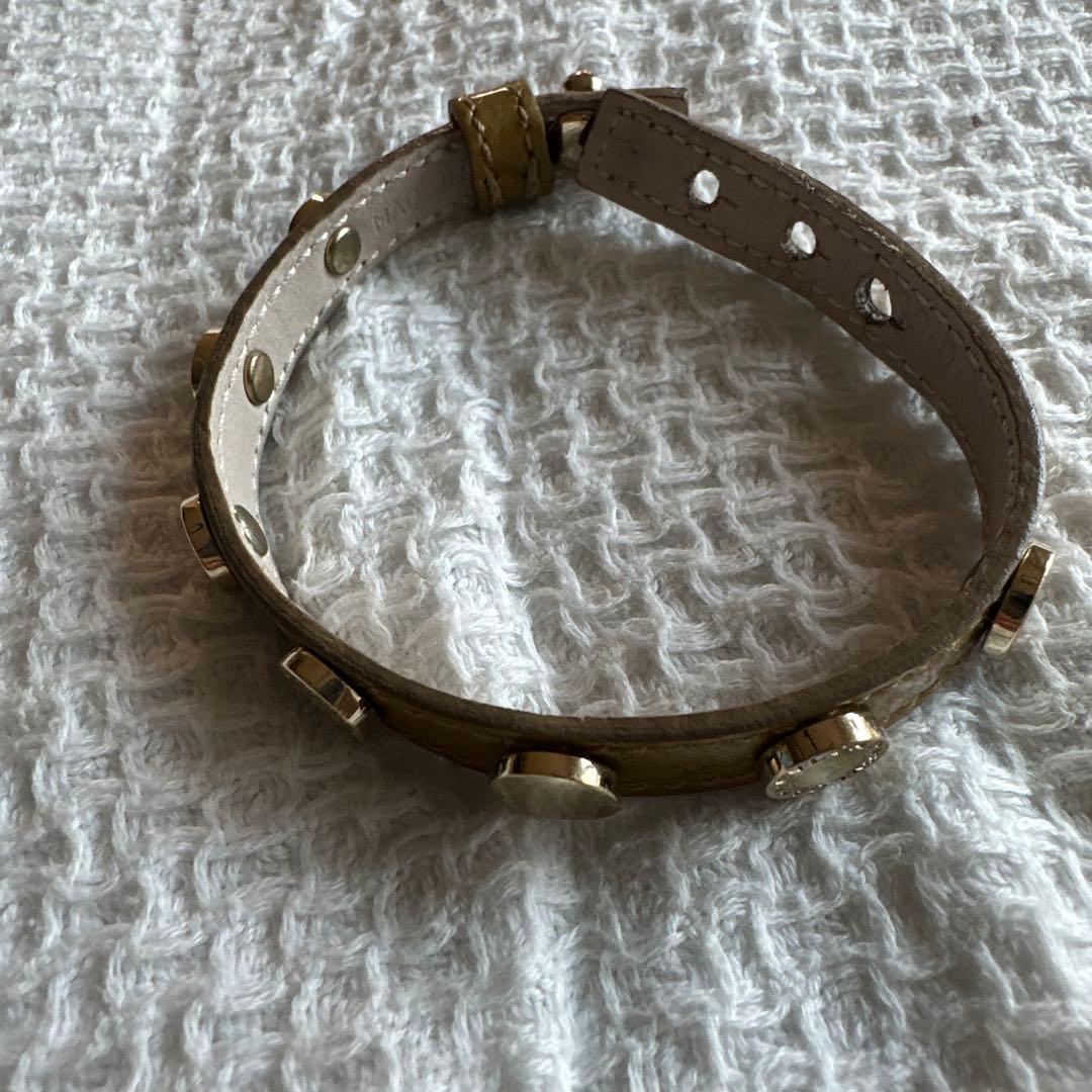 ☆ブルガリ☆ベージュ レザー ブレスレット