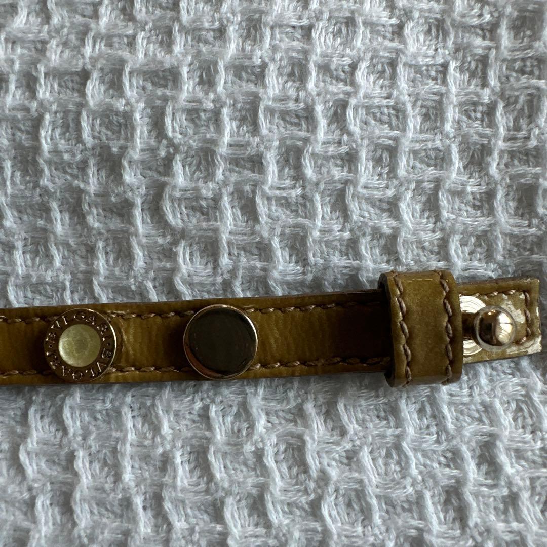 ☆ブルガリ☆ベージュ レザー ブレスレット