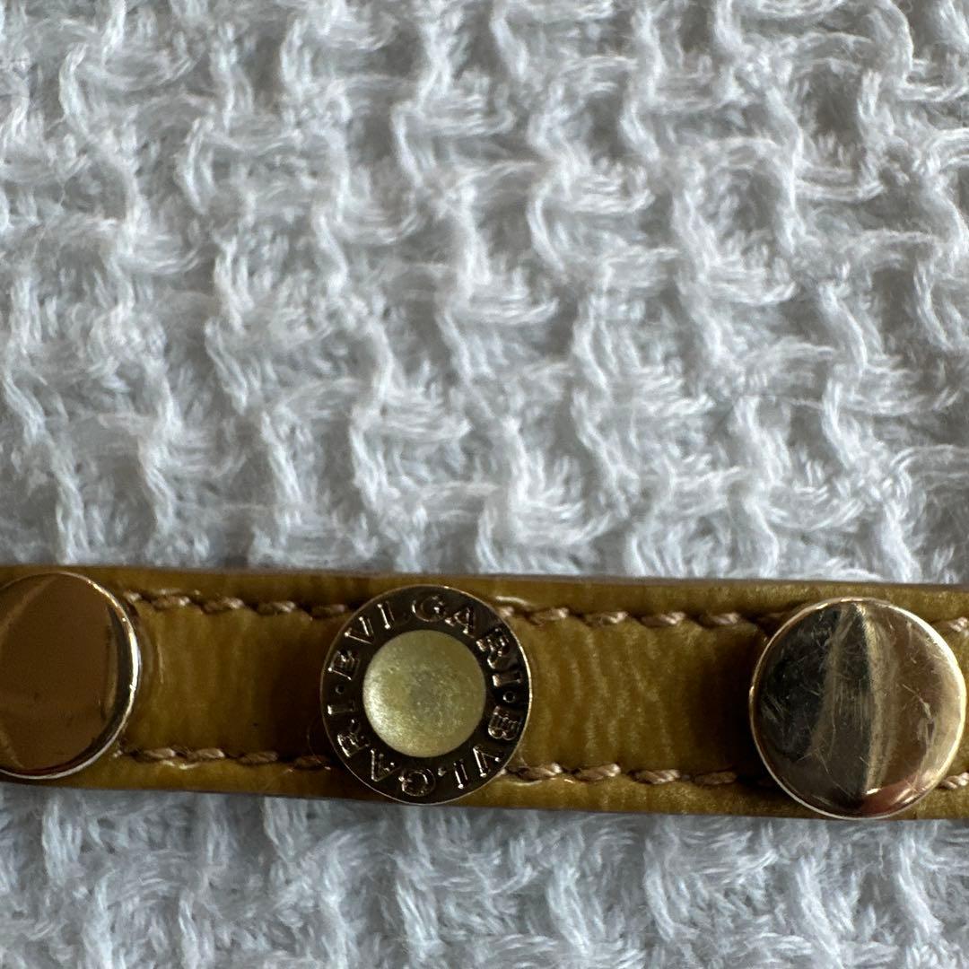 ☆ブルガリ☆ベージュ レザー ブレスレット