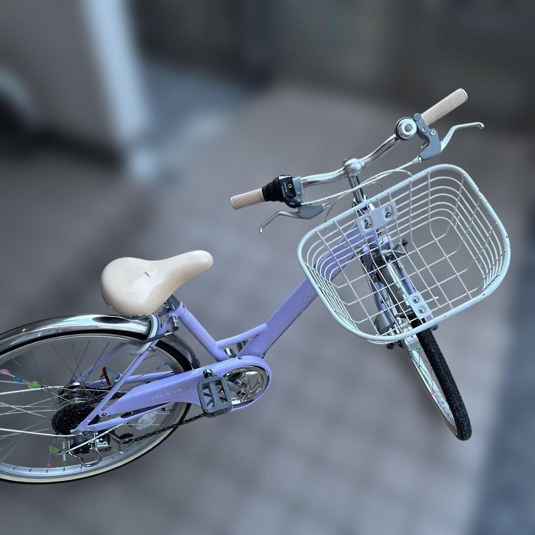子供用自転車 24インチラベンダー色 6段変速